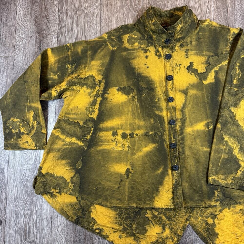 Dress to Kill LagenLook One Size Art to Wear Tie Dye Button Up Top - Picture 2 of 12